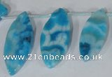 CTD35 Top drilled 10*24mm – 17*40mm marquise crazy lace agate beads