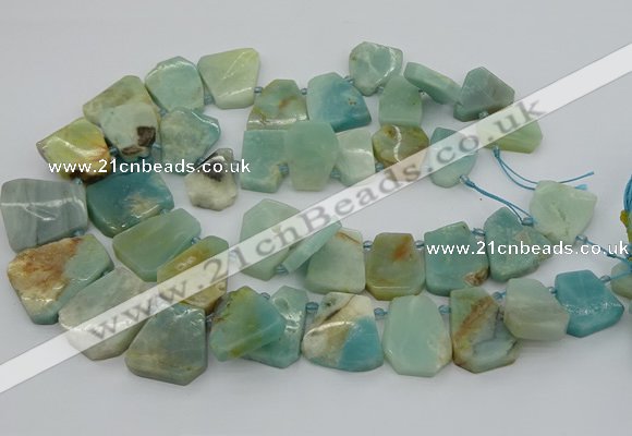CTD3512 Top drilled 15*20mm - 25*30mm freeform amazonite beads