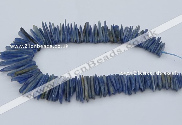 CTD3585 Top drilled 2*15mm - 5*40mm sticks blue kyanite beads