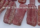 CTD3588 Top drilled 10*20mm - 12*40mm sticks strawberry quartz beads