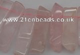 CTD361 Top drilled 10*28mm - 10*50mm wand rose quartz beads