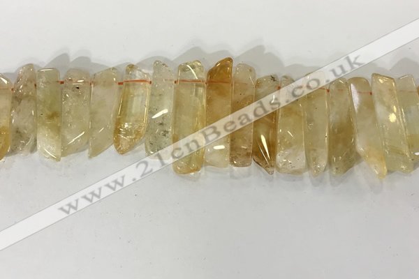 CTD3724 Top drilled 8*20mm - 10*50mm sticks citrine gemstone beads