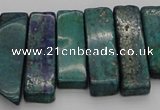 CTD385 Top drilled 10*20mm - 12*50mm wand chrysocolla beads