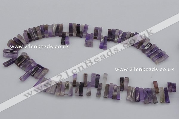 CTD400 Top drilled 4*15mm - 6*20mm sticks amethyst gemstone beads