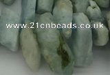 CTD422 Top drilled 10*20mm - 18*35mm nuggets aquamarine beads