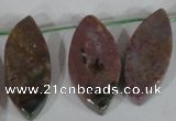 CTD46 Top drilled 12*23mm – 18*50mm marquise Indian agate beads