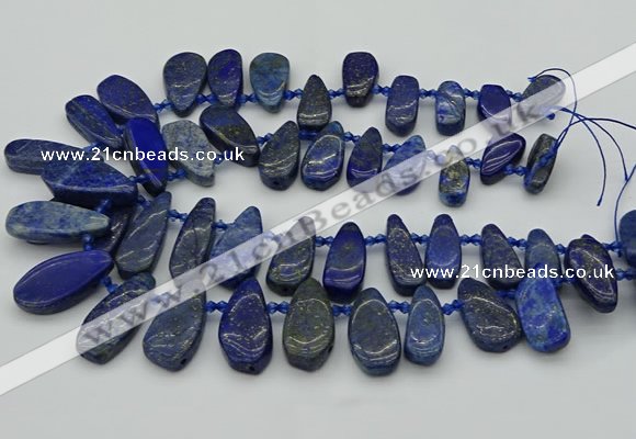 CTD496 Top drilled 10*22mm - 15*45mm freeform lapis lazuli beads