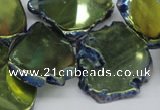 CTD573 Top drilled 20*30mm - 30*45mm freeform plated agate beads