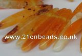 CTD584 Top drilled 6*20mm - 6*45mm wand agate gemstone beads