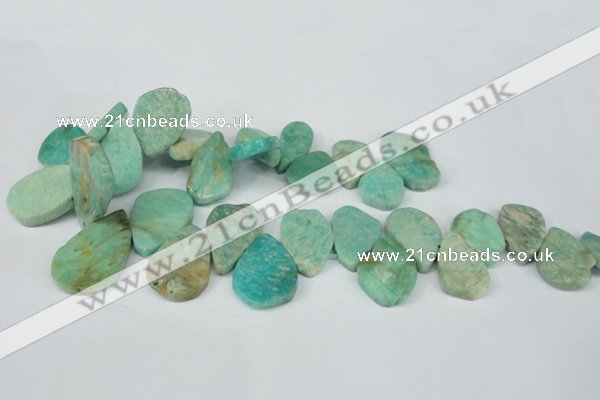 CTD635 Top drilled 18*25mm - 25*38mm freeform Russian amazonite beads