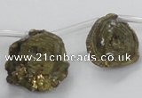CTD705 Top drilled 15*20mm - 25*30mm freeform plated agate beads