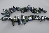 CTD784 Top drilled 8*18mm - 8*35mm nuggets plated quartz beads