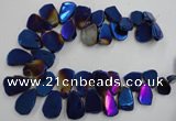 CTD907 Top drilled 15*20mm - 20*30mm freeform plated quartz beads