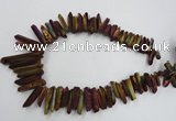 CTD918 Top drilled 6*25mm - 8*40mm wand plated quartz beads