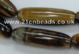CTE115 15.5 inches 12*40mm cylinder yellow tiger eye beads wholesale