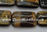 CTE1380 15.5 inches 15*20mm rectangle yellow & blue tiger eye beads
