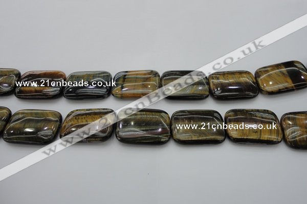 CTE1384 15.5 inches 30*40mm rectangle yellow & blue tiger eye beads