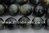 CTE1451 15.5 inches 6mm round golden & blue tiger eye beads
