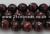 CTE1461 15.5 inches 6mm faceted round red tiger eye beads