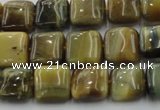 CTE1562 15.5 inches 8*8mm square golden & blue tiger eye beads wholesale