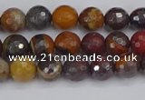 CTE1819 15.5 inches 6mm faceted round red iron tiger beads