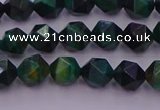 CTE1946 15.5 inches 6mm faceted nuggets green tiger eye beads