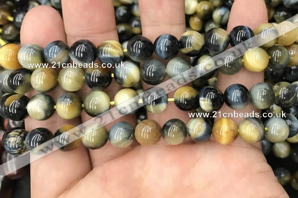 CTE2018 15.5 inches 12mm round golden & blue tiger eye beads wholesale