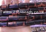 CTE2081 15.5 inches 12*21mm tube red tiger eye beads wholesale