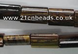 CTE311 15.5 inches 12*18mm flat tube yellow tiger eye gemstone beads