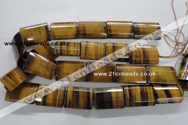 CTE317 15.5 inches 25*35mm faceted rectangle yellow tiger eye beads