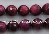 CTE475 15.5 inches 14mm faceted round red tiger eye beads wholesale