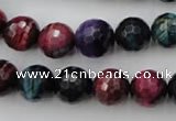 CTE583 15.5 inches 10mm faceted round colorful tiger eye beads