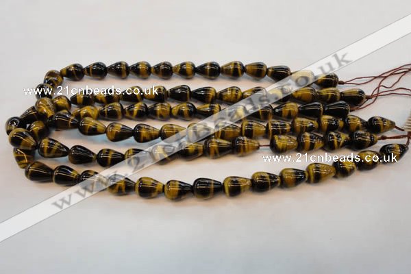 CTE607 15.5 inches 10*14mm teardrop yellow tiger eye beads wholesale