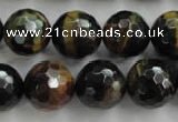 CTE727 15.5 inches 18mm faceted round yellow & blue tiger eye beads