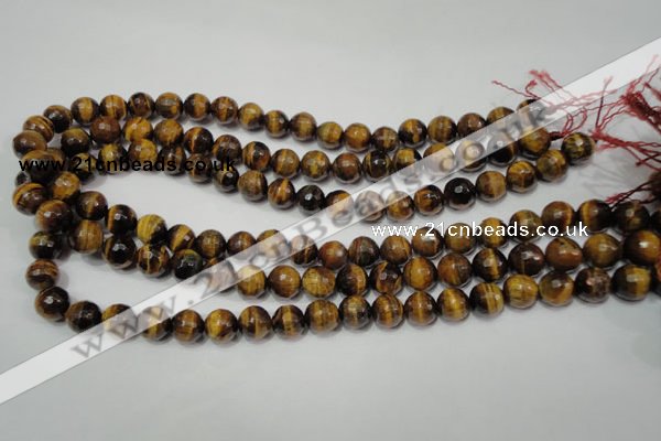 CTE753 15.5 inches 10mm faceted round yellow tiger eye beads wholesale