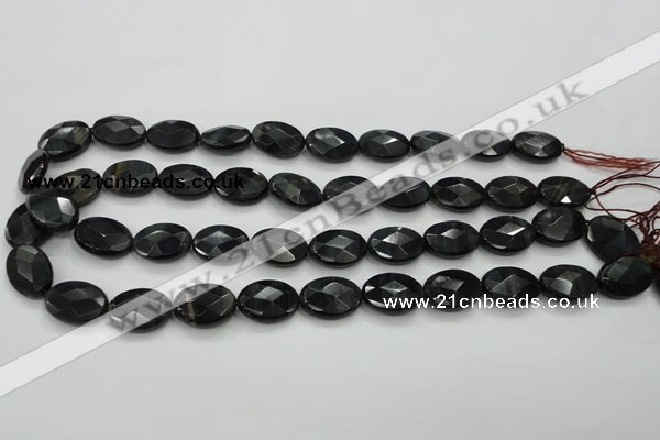 CTE77 15.5 inches 13*18mm faceted oval blue tiger eye gemstone beads