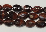 CTE881 15.5 inches 8*12mm faceted flat teardrop red tiger eye beads