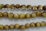 CTE901 15.5 inches 6mm faceted round golden tiger eye beads