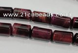 CTE989 15.5 inches 8*14mm tube dyed red tiger eye beads wholesale