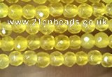 CTG1002 15.5 inches 2mm faceted round tiny yellow agate beads