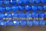 CTG1006 15.5 inches 2mm faceted round tiny blue agate beads