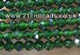 CTG1068 15.5 inches 2mm faceted round tiny green goldstone beads