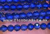 CTG1099 15.5 inches 2mm faceted round tiny quartz glass beads