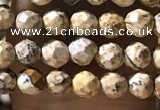 CTG1158 15.5 inches 3mm faceted round tiny picture jasper beads