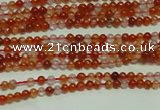 CTG123 15.5 inches 2mm round grade A tiny red agate beads wholesale