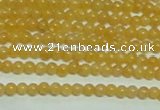 CTG148 15.5 inches 3mm round tiny yellow jade beads wholesale