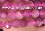 CTG1510 15.5 inches 3mm faceted round pink tourmaline beads