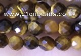 CTG1559 15.5 inches 4mm faceted round yellow tiger eye beads