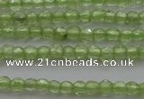CTG210 15.5 inches 2mm faceted round tiny olive quartz beads