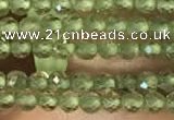 CTG2157 15 inches 2mm,3mm faceted round olive quartz gemstone beads